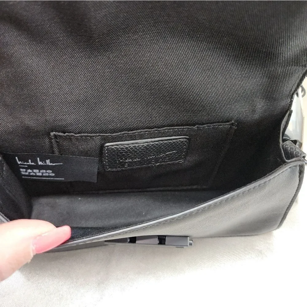 NWT Nicole Miller Black 2 Way Crossbody Bag